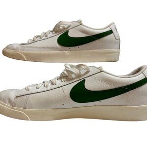Nike Blazer Low Leather White Forest Green Sneaker Size 11.5 Mens CI6377-108